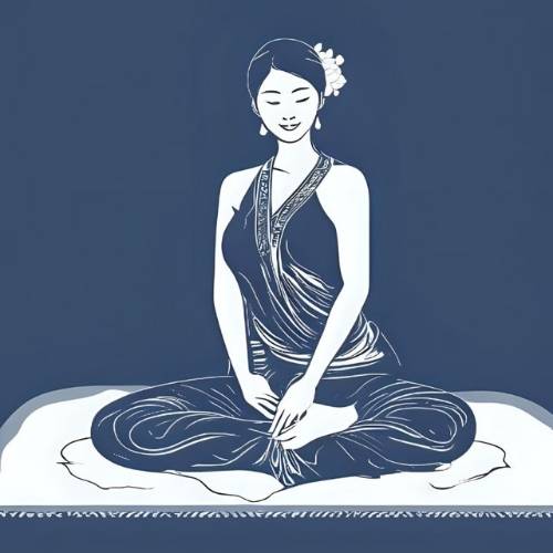 Stilisierte Frauensilhouette: Traditionelle Thai-Massage Studio Ohm Thai, Frankfurt Bockenheim